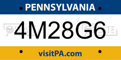 4M28G6 Pennsylvania License Plate