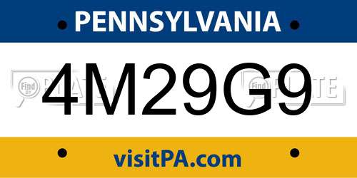 4M29G9 Pennsylvania License Plate