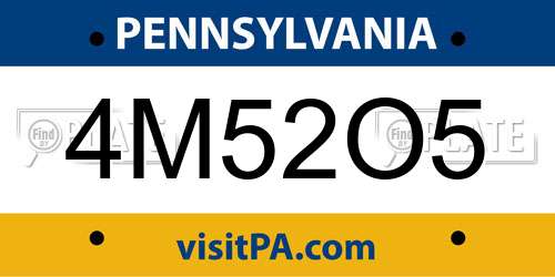 4M52O5 Pennsylvania License Plate