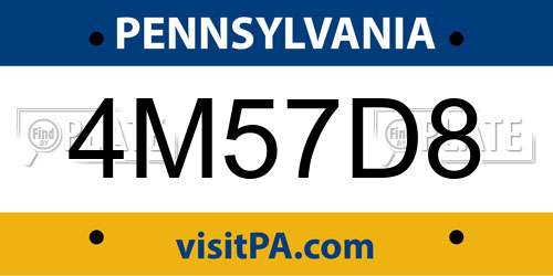 4M57D8 Pennsylvania License Plate