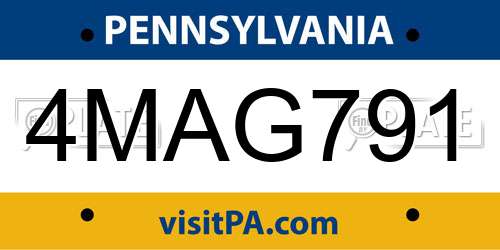 4MAG791 Pennsylvania License Plate