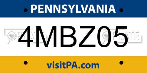 4MBZ05 Pennsylvania License Plate