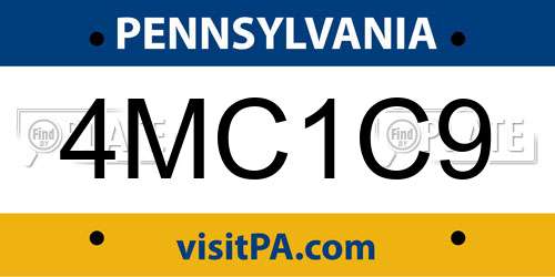 4MC1C9 Pennsylvania License Plate