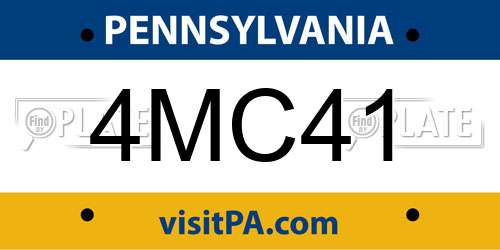 4MC41 Pennsylvania License Plate