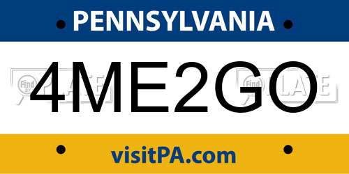 4ME2GO Pennsylvania License Plate
