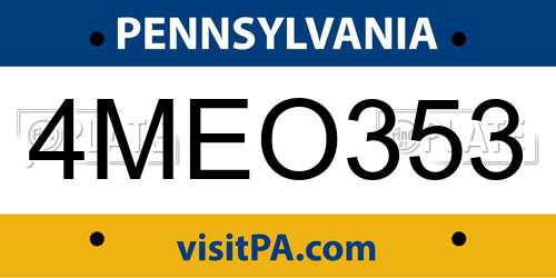 4MEO353 Pennsylvania License Plate