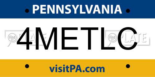 4METLC Pennsylvania License Plate