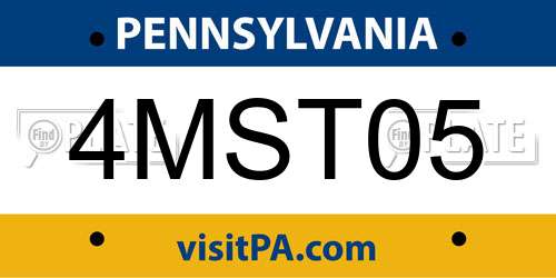 4MST05 Pennsylvania License Plate
