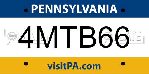 4MTB66 Pennsylvania License Plate