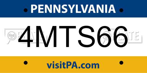 4MTS66 Pennsylvania License Plate