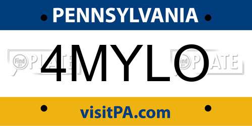 4MYLO Pennsylvania License Plate