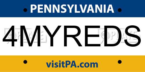 4MYREDS Pennsylvania License Plate