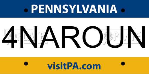 4NAROUN Pennsylvania License Plate