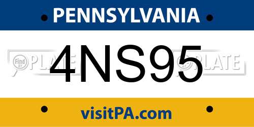 4NS95 Pennsylvania License Plate