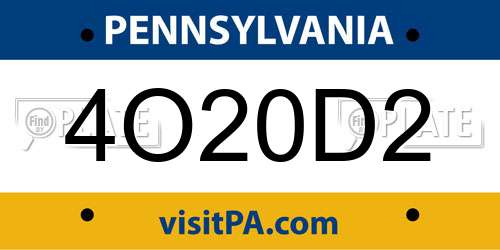 4O20D2 Pennsylvania License Plate
