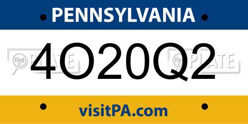 4O20Q2 Pennsylvania License Plate