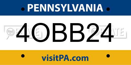 4OBB24 Pennsylvania License Plate