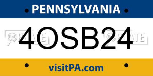 4OSB24 Pennsylvania License Plate