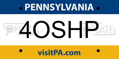 4OSHP Pennsylvania License Plate