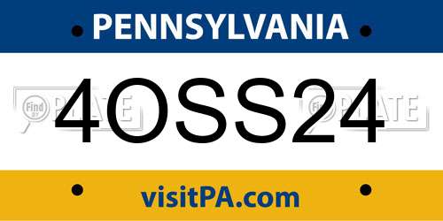 4OSS24 Pennsylvania License Plate