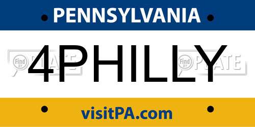 4PHILLY Pennsylvania License Plate