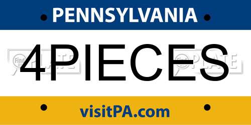 4PIECES Pennsylvania License Plate