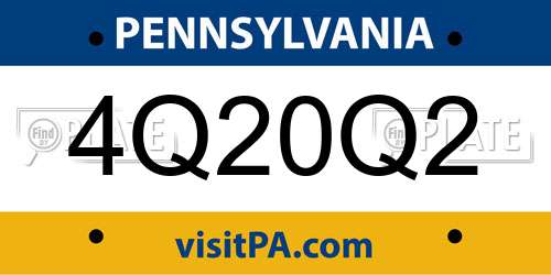4Q20Q2 Pennsylvania License Plate
