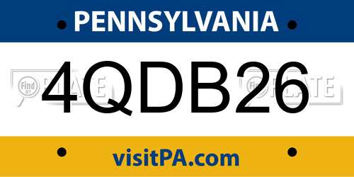4QDB26 Pennsylvania License Plate