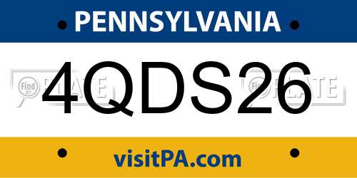 4QDS26 Pennsylvania License Plate