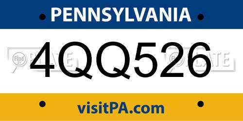 4QQ526 Pennsylvania License Plate