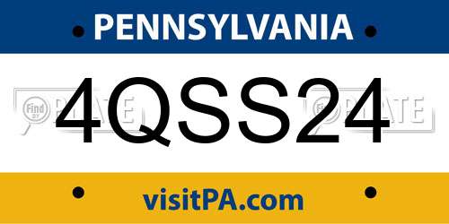 4QSS24 Pennsylvania License Plate