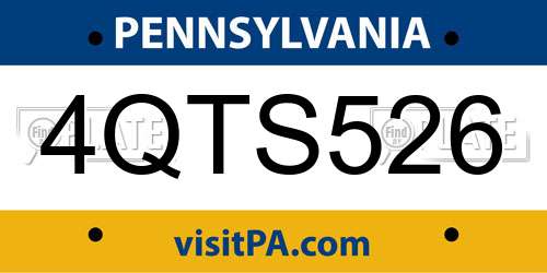 4QTS526 Pennsylvania License Plate