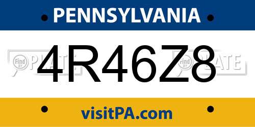 4R46Z8 Pennsylvania License Plate