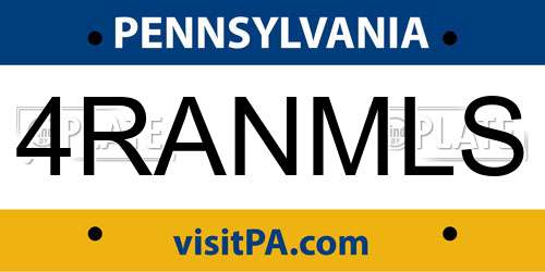 4RANMLS Pennsylvania License Plate