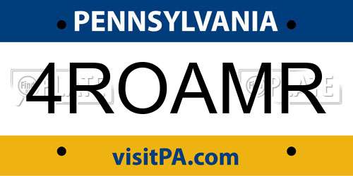 4ROAMR Pennsylvania License Plate