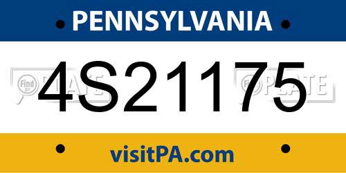 4S21175 Pennsylvania License Plate