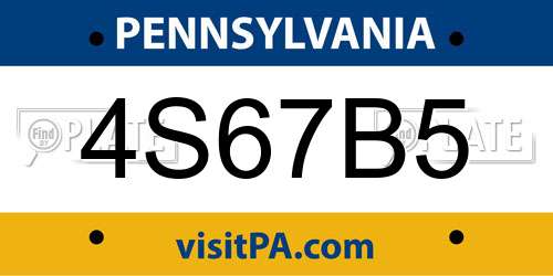 4S67B5 Pennsylvania License Plate