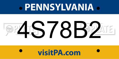 4S78B2 Pennsylvania License Plate