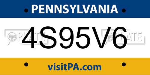 4S95V6 Pennsylvania License Plate