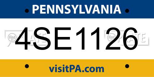 4SE1126 Pennsylvania License Plate