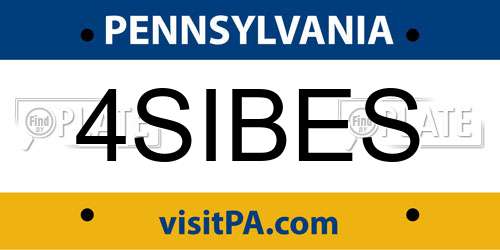 4SIBES Pennsylvania License Plate