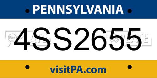 4SS2655 Pennsylvania License Plate