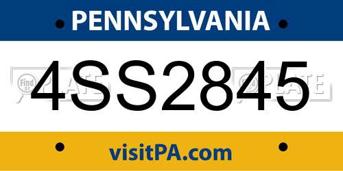 4SS2845 Pennsylvania License Plate
