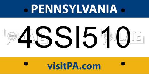 4SSI510 Pennsylvania License Plate