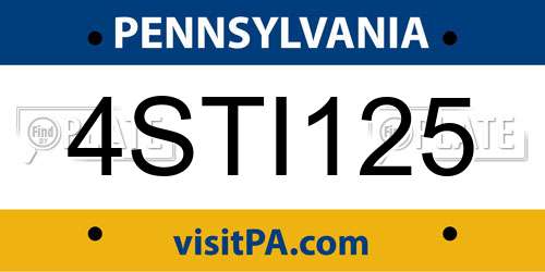 4STI125 Pennsylvania License Plate
