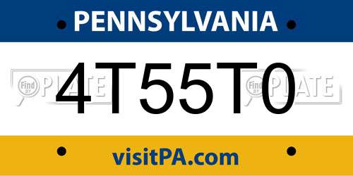 4T55T0 Pennsylvania License Plate
