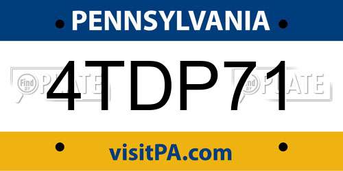 4TDP71 Pennsylvania License Plate