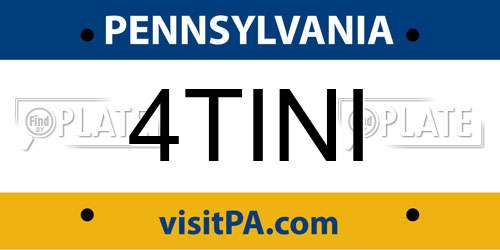 4TINI Pennsylvania License Plate