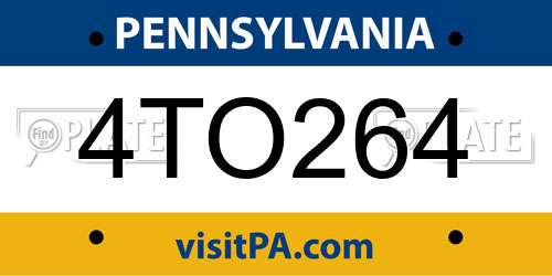 4TO264 Pennsylvania License Plate