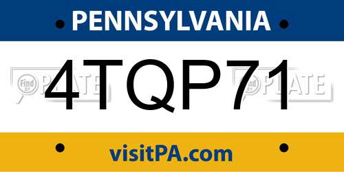 4TQP71 Pennsylvania License Plate